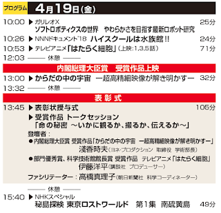 第６０回科学技術映像祭表彰式は明日4/19です！！＼(^o^)／